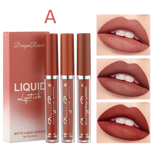 3-color matte lip glaze set