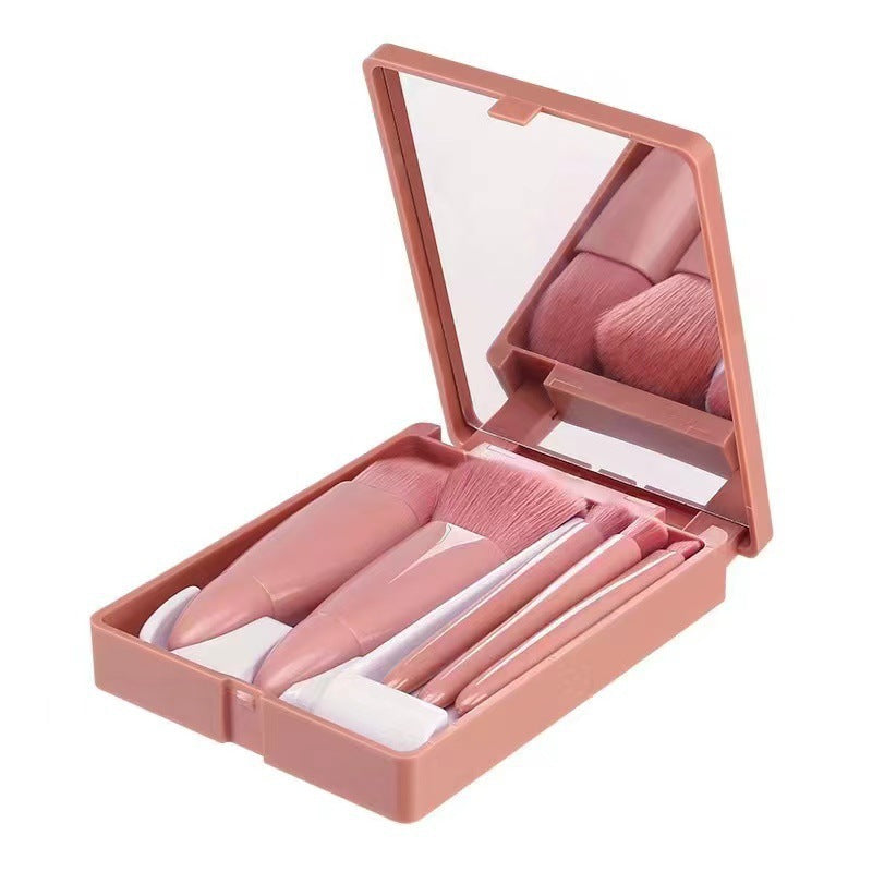 Pink Boxed Portable Makeup Brush Set