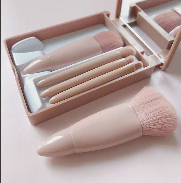 Pink Boxed Portable Makeup Brush Set