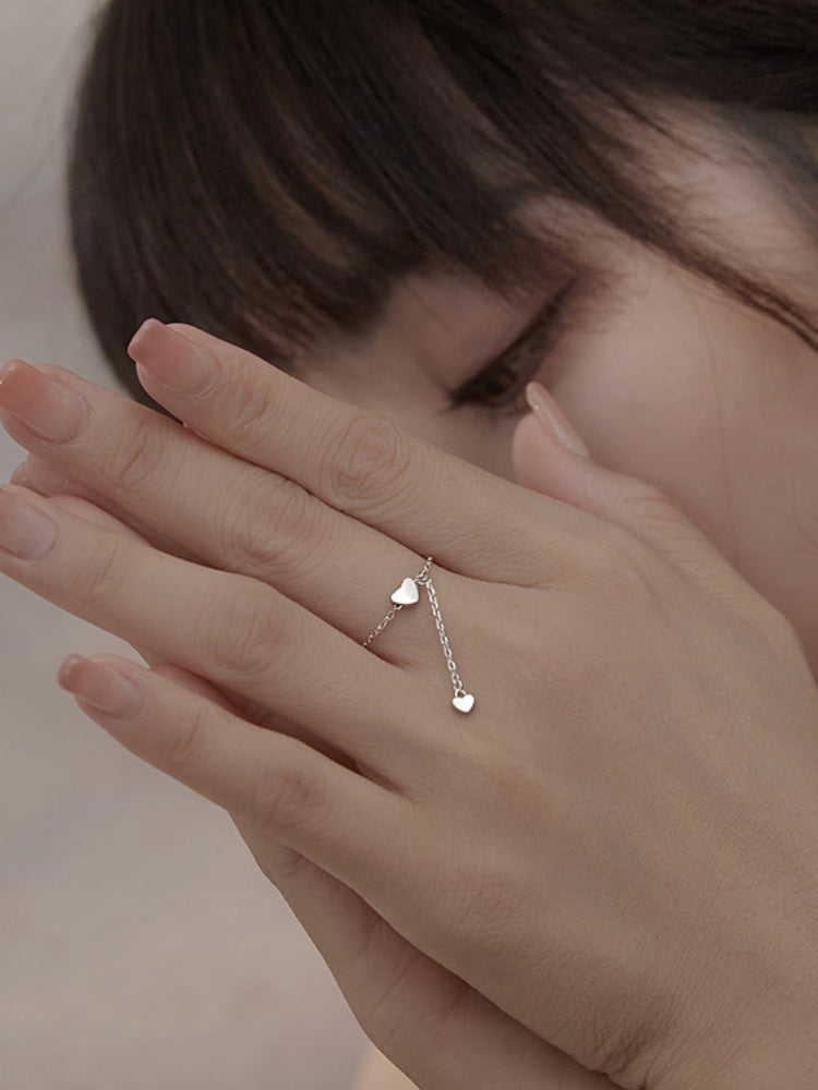 925 silver-plated love finger ring